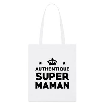 Authentic Super Mom - Mother's Day - Stanley/Stella Organic Tote Bag - white - Front