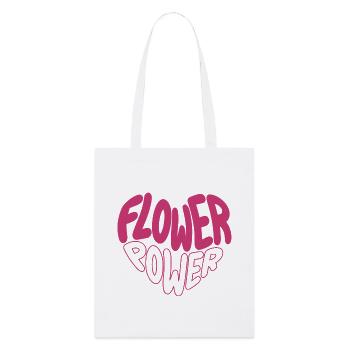 Flower Power Pinkes Schrift-Design - Stanley/Stella Bio-Stoffbeutel - Weiß - Vorne