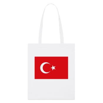 Drapeau de la Turquie - Tote bag bio Stanley/Stella - blanc - Devant