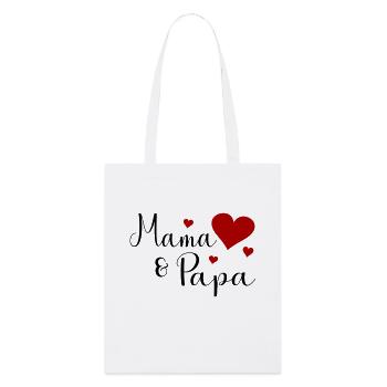Mama und Papa - Stanley/Stella Bio-Stoffbeutel - Weiß - Vorne
