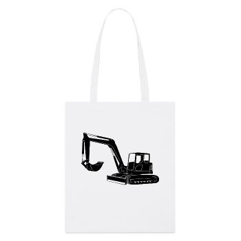 Baggerfahrer Silhouette - Baugeräteführer - Stanley/Stella Bio-Stoffbeutel - Weiß - Vorne