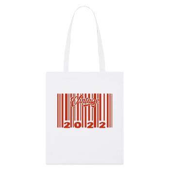 Vintage 2022 born in 2022 3 years bar code anniversair - Stanley/Stella Organic Tote Bag - white - Front