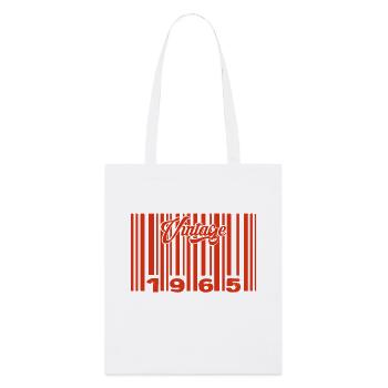 Vintage 1965 Born In 1965 60 Years Bar Code Anniversai - Stanley/Stella Organic Tote Bag - white - Front