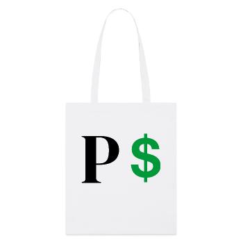 Buchstabe p Dollar - Stanley/Stella Bio-Stoffbeutel - Weiß - Vorne