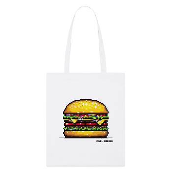 Pixel Hamburger - Stanley/Stella Bio-Stoffbeutel - Weiß - Vorne