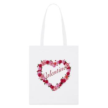 Heart-shaped rose greeting for Valentine's Day - Stanley/Stella Organic Tote Bag - white - Front