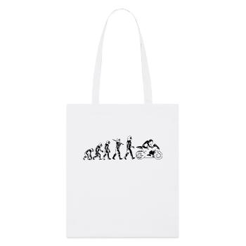 motorcycle evolution flat white print - Stanley/Stella Organic Tote Bag - white - Front