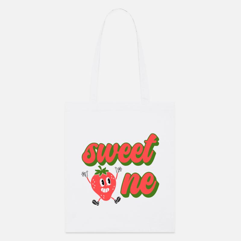 Sweet One Erdbeere - Stanley/Stella Bio-Stoffbeutel - Weiß