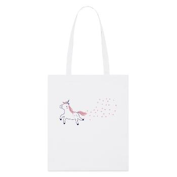 Licorne pétante à paillettes - Tote bag bio Stanley/Stella - blanc - Devant