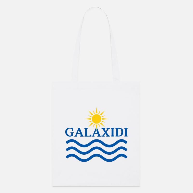 Soleil et Vagues de Galaxidi - Tote bag bio Stanley/Stella - blanc