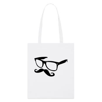 nerdy moustache - Stanley/Stella Organic Tote Bag - white - Front