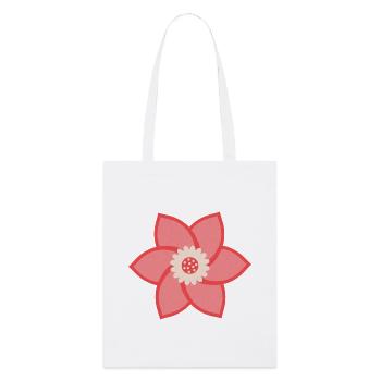 Fleur rouge rose et crème - Tote bag bio Stanley/Stella - blanc - Devant
