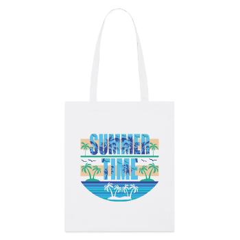 Summer Time - Stanley/Stella Bio-Stoffbeutel - Weiß - Vorne