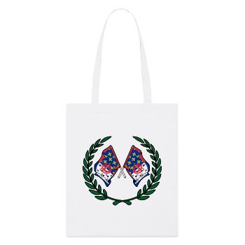 Drapeaux du Pays de la Loire en couronne de laurier traversés - Tote bag bio Stanley/Stella - blanc - Devant