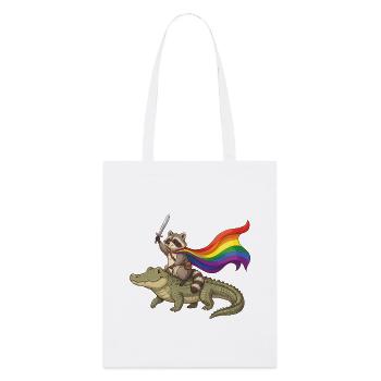 LGBTQ-Pride-Monat – Stolzer LGBTQ-Waschbär - Stanley/Stella Bio-Stoffbeutel - Weiß - Vorne