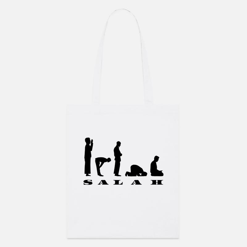 Salah Prayer Silhouette Design - Stanley/Stella Organic Tote Bag - white