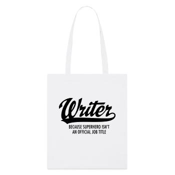 Writer - Superhero - Stanley/Stella Organic Tote Bag - white - Front