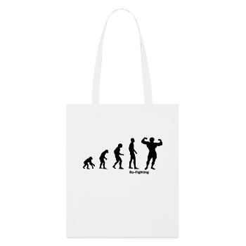Evolution Bodybuilding Bodybuilder Geschenk - Stanley/Stella Bio-Stoffbeutel - Weiß - Vorne