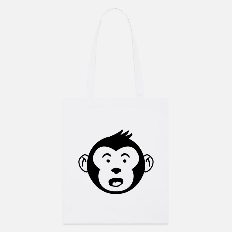 Tête de singe mignonne - Conception de singe drôle - Tote bag bio Stanley/Stella - blanc