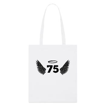 Number 75 Angel - 75th Birthday Wings - Stanley/Stella Organic Tote Bag - white - Front