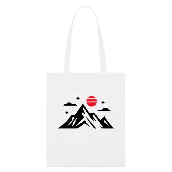 Berge Symbol - Stanley/Stella Bio-Stoffbeutel - Weiß - Vorne