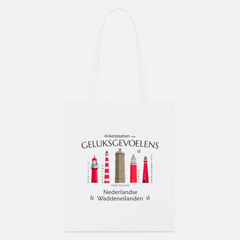 Ameland, Texel, Terschellingen Dessin à la main - Tote bag bio Stanley/Stella - blanc