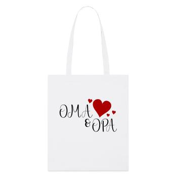 Oma und Opa Herz - Stanley/Stella Bio-Stoffbeutel - Weiß - Vorne