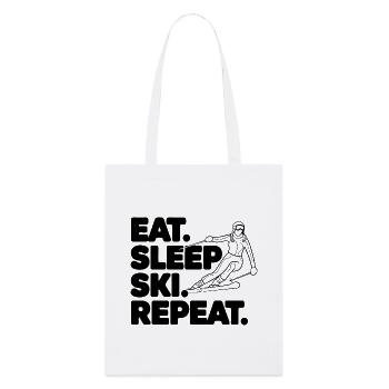 Panneau de ski avec texte inspirant - Tote bag bio Stanley/Stella - blanc - Devant