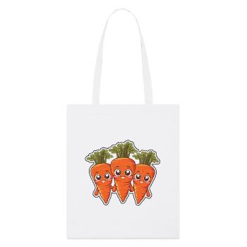 Karla, Kalle et Kim – Les amis de la carotte - Tote bag bio Stanley/Stella - blanc - Devant