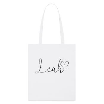 Leah Name Vorname Mädchen - Stanley/Stella Bio-Stoffbeutel - Weiß - Vorne