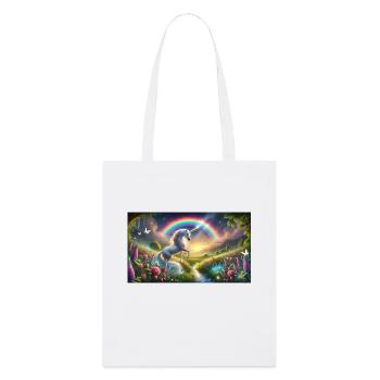 Unicorn and rainbow - Stanley/Stella Organic Tote Bag - white - Front