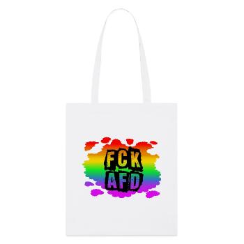 Stop AfD contre la droite, la démocratie, la diversité, la gauche - Tote bag bio Stanley/Stella - blanc - Devant