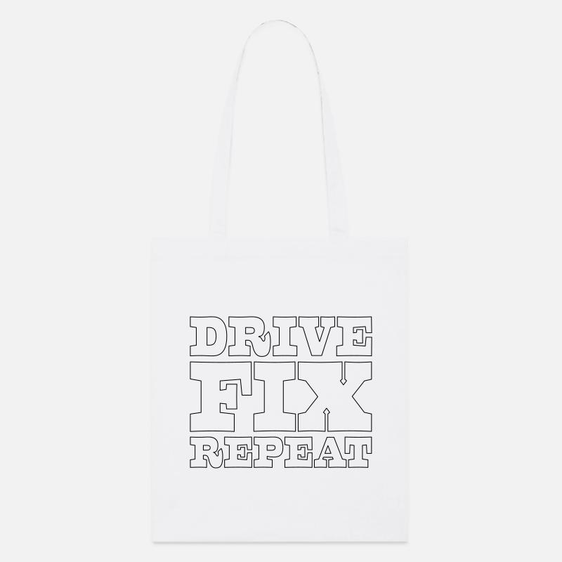 45 Drive Fix Repeat - Tote bag bio Stanley/Stella - blanc