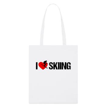 I love skiing - Stanley/Stella Bio-Stoffbeutel - Weiß - Vorne
