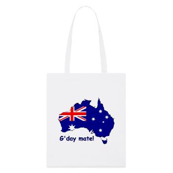 G'day Mate Australische Flagge - Stanley/Stella Bio-Stoffbeutel - Weiß - Vorne