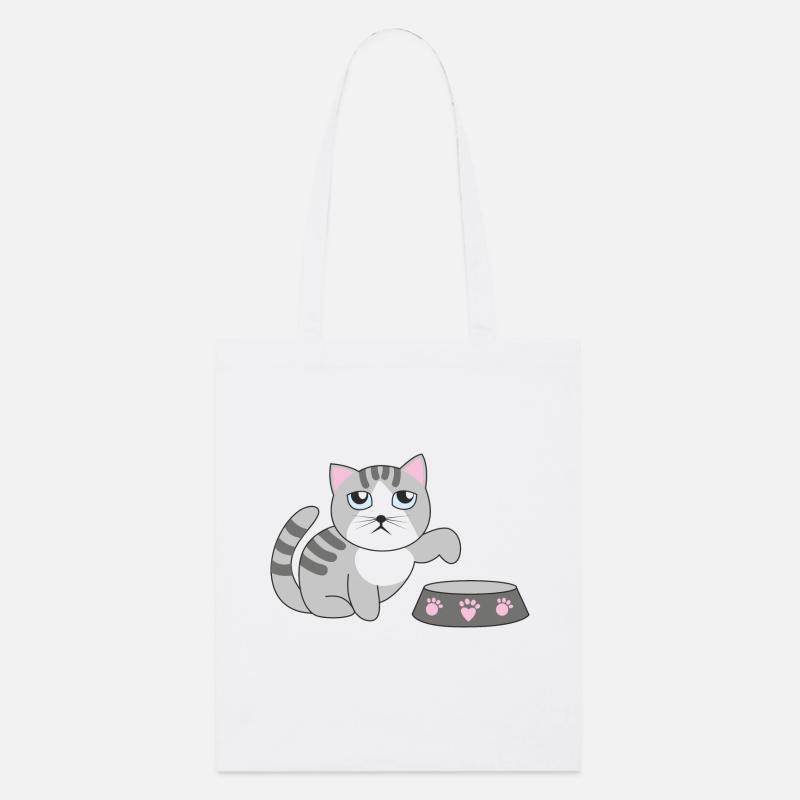 Hungrige Katze - Stanley/Stella Bio-Stoffbeutel - Weiß