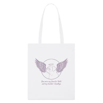 Pug Dog Nuage Ailes d’Ange Adieu Deuil - Tote bag bio Stanley/Stella - blanc - Devant