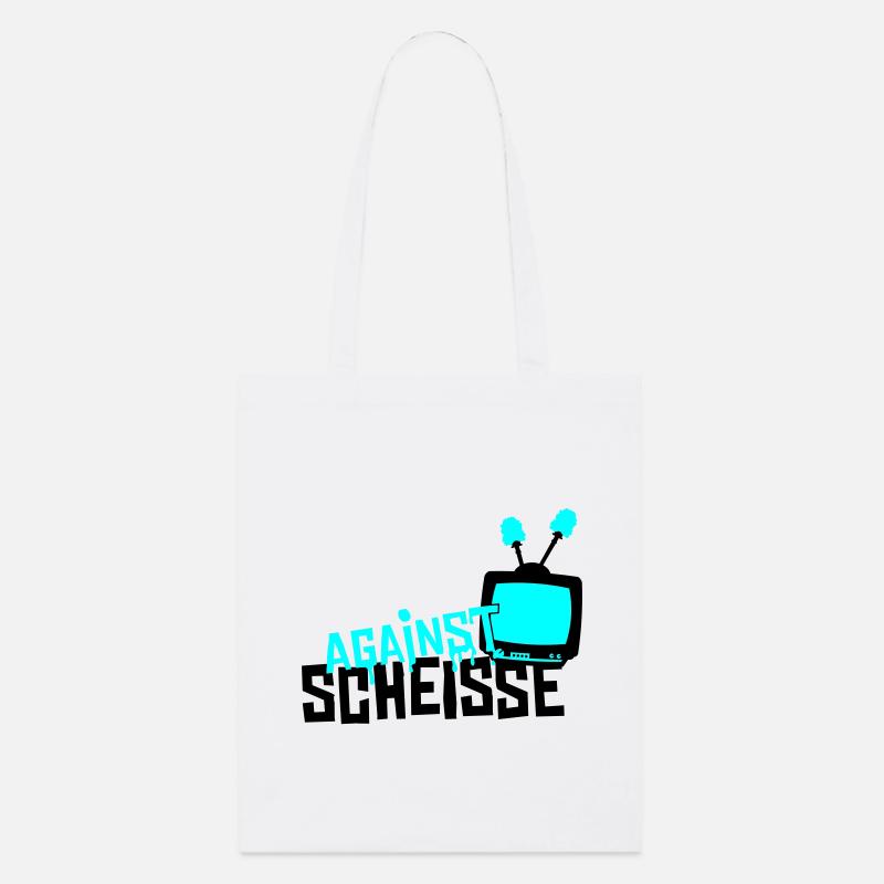 against scheisse - television - Stanley/Stella Bio-Stoffbeutel - Weiß