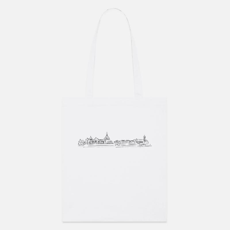 Dresden skyline - Stanley/Stella Bio-Stoffbeutel - Weiß