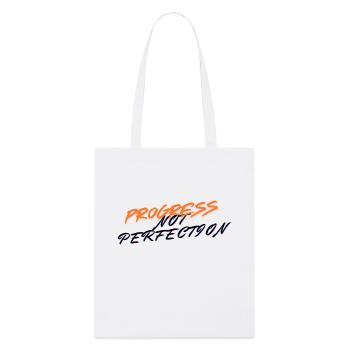 Progress not perfection! - Stanley/Stella Organic Tote Bag - white - Front
