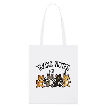 Katze Musiknoten Humor Musik - Stanley/Stella Bio-Stoffbeutel - Weiß - Vorne
