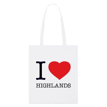 I LOVE HIGHLANDS - Stanley/Stella Bio-Stoffbeutel - Weiß - Vorne