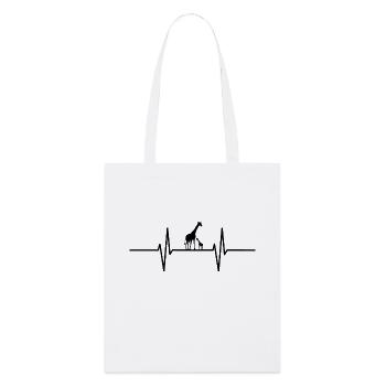 Battement de cœur avec les girafes - Tote bag bio Stanley/Stella - blanc - Devant