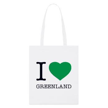 I LOVE GREENLAND Grönland - Stanley/Stella Bio-Stoffbeutel - Weiß - Vorne