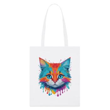 Niedliche Katze - Stanley/Stella Bio-Stoffbeutel - Weiß - Vorne