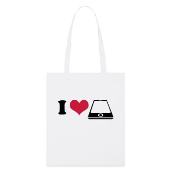 I love Smartphone - Tote bag bio Stanley/Stella - blanc - Devant