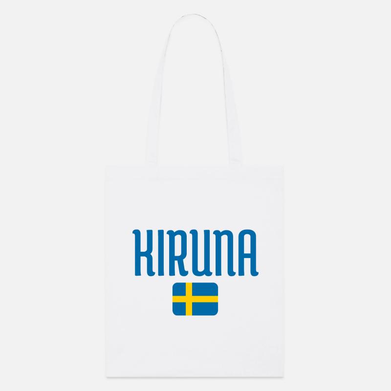 Kiruna mit der schwedischen Flagge - Stanley/Stella Bio-Stoffbeutel - Weiß