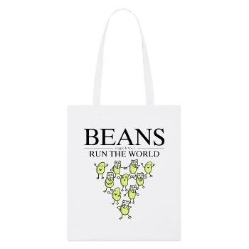 Vegan Bohne cooler Spruch - Stanley/Stella Bio-Stoffbeutel - Weiß - Vorne