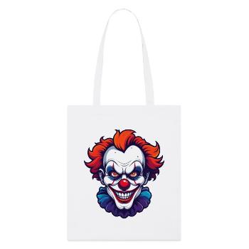 Motif de portrait de tête de clown horrifique de clown effrayant - Tote bag bio Stanley/Stella - blanc - Devant
