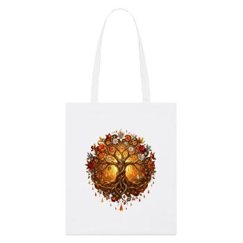 Fire Tree in Mandala - Stanley/Stella Organic Tote Bag - white - Front